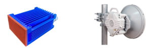 Train-ground 10 Gbps radios: 60 GHz left and 70-80 GHz right