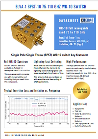 ELVA-1 ELVA-1_75-110GHz_Single_Pole_Single_Throw_(SPST)_WR-10_Full_Waveguide_Band_Switch Datasheet_2023 Datasheet