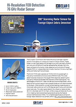 76-77 GHz FOD detection radar datasheet - it operates in FCC unlicensed band